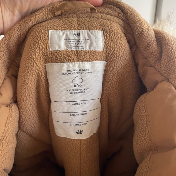 H&M Toddler Parka Camel - 3/4T - Picture 6 of 6